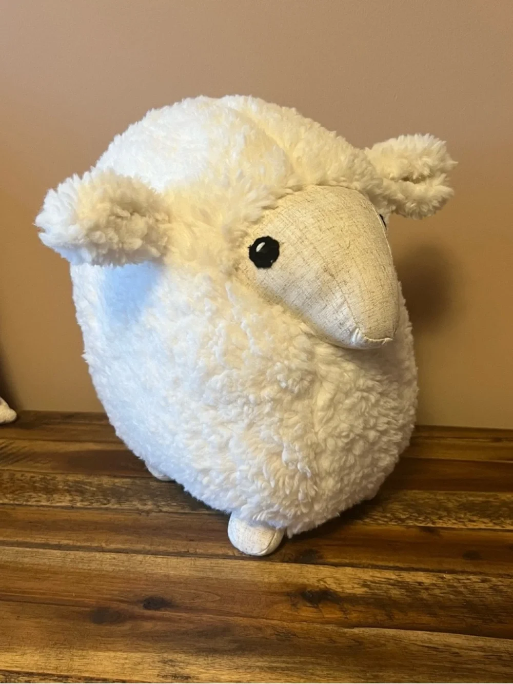 Pottery Barn Cream Plush Sherpa Sheep Pillow
